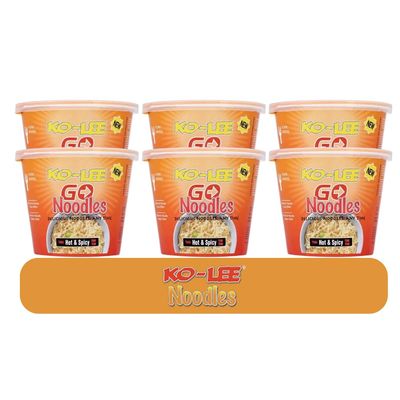 KO-LEE Go Cup Noodles 65g from Serendib | (6 Cups, Hot & Spicy)