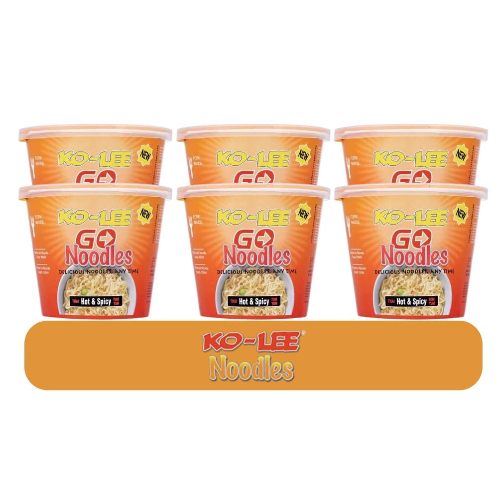 KO-LEE Go Cup Noodles 65g from Serendib | (6 Cups, Hot & Spicy)