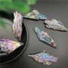 QINGQI Natural Stone Rainbow Titanium Black Tourmaline Aura Quartz Crystal Peacock Tail Decor Crafts Natural Quartz Crystals(50-80 grams) view 4