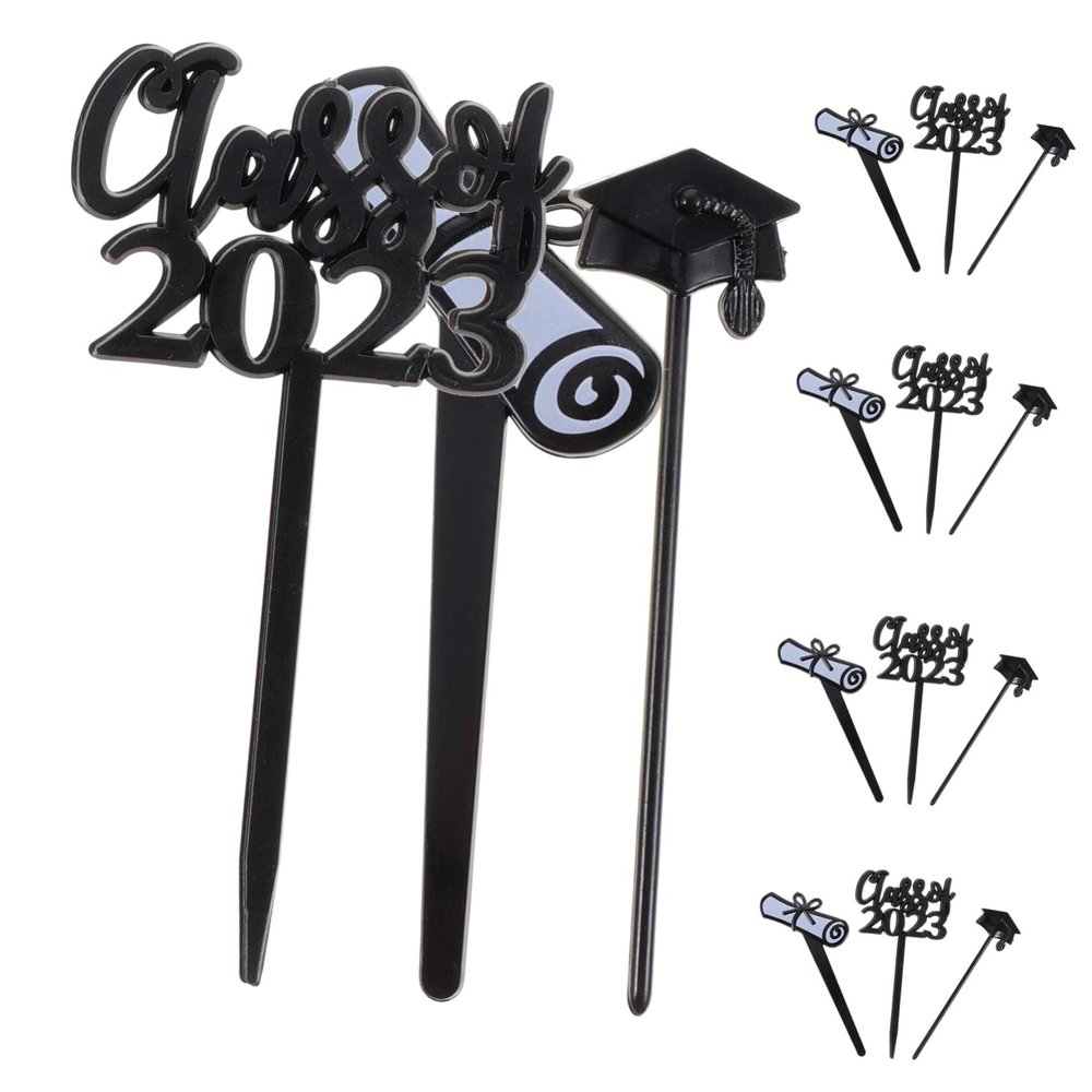 VILLFUL Congratulations Graduation Cupcake Toppers Photo Cake Topper Set Graduation Decorations for Desserts