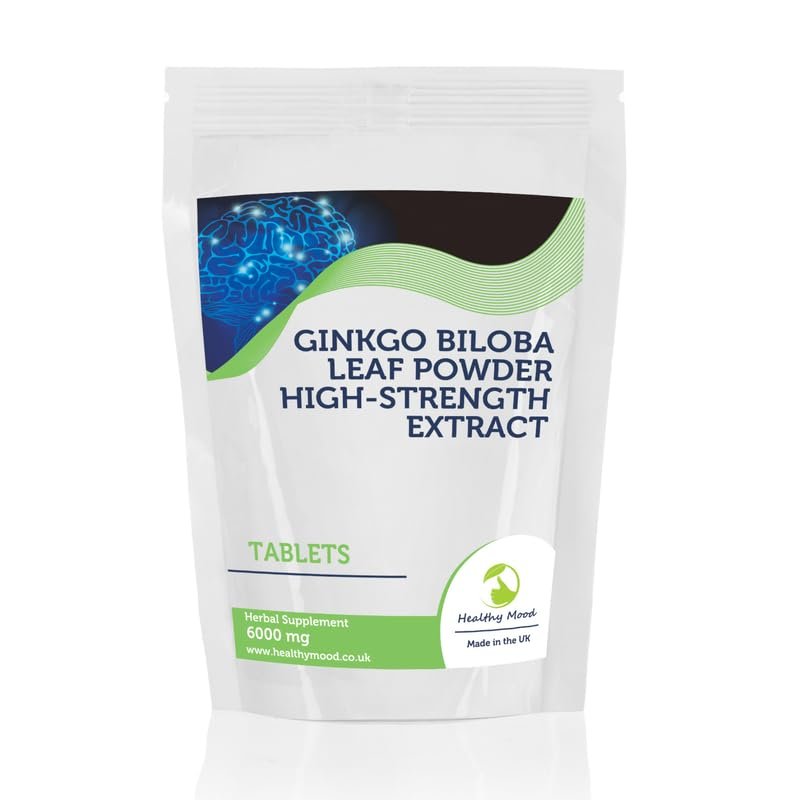 Ginkgo Biloba Herb Extract 6000mg Tablets Improving Memory Concentration for Relief of premenstrual Syndrome PMS Eye Problems and Dizziness