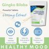 Ginkgo Biloba Herb Extract 6000mg Tablets Improving Memory Concentration for Relief of premenstrual Syndrome PMS Eye Problems and Dizziness view 4