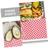 Amosfun 150sheets Greaseproof Paper Food Wrap Checkered Baking Paper Sandwich Cake Wrappers Liners for Burgers French Fries view 2