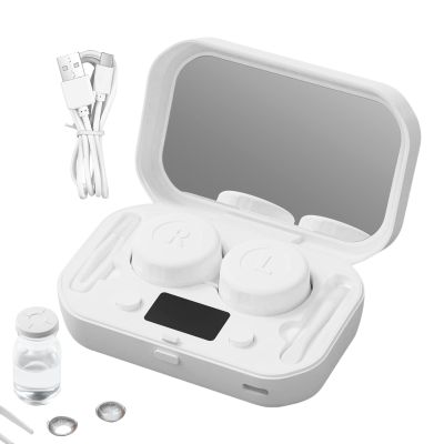 Eye Contact Cleaner - Portable Ultrasonic Contacts Cleaning Machine,Quick Clean Care Contact Lens Machine, Solution Soak Case with Charger for Colored, Hard, Soft, RGP Lenses