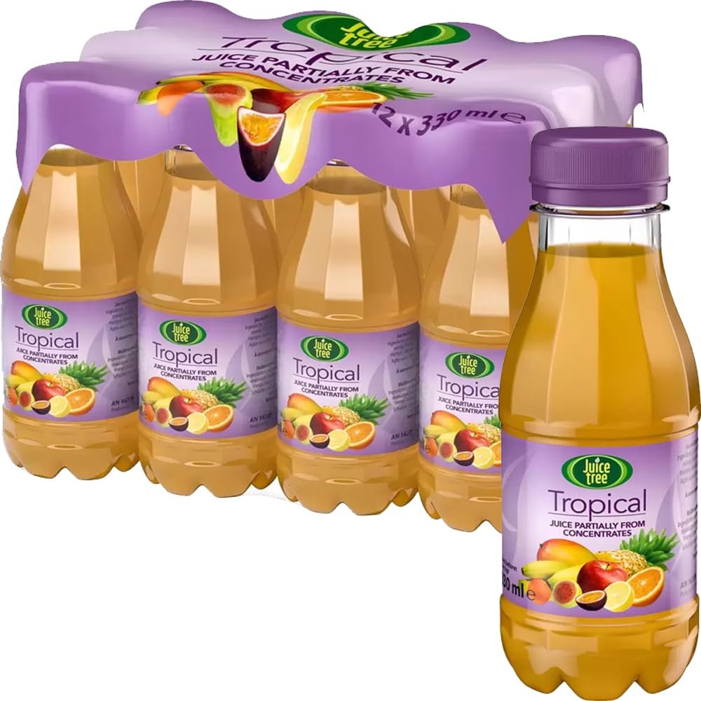 Juicee Tree Orange, Tropical Juice 330ml - Great Flavour (12 Bottles, Tropical)