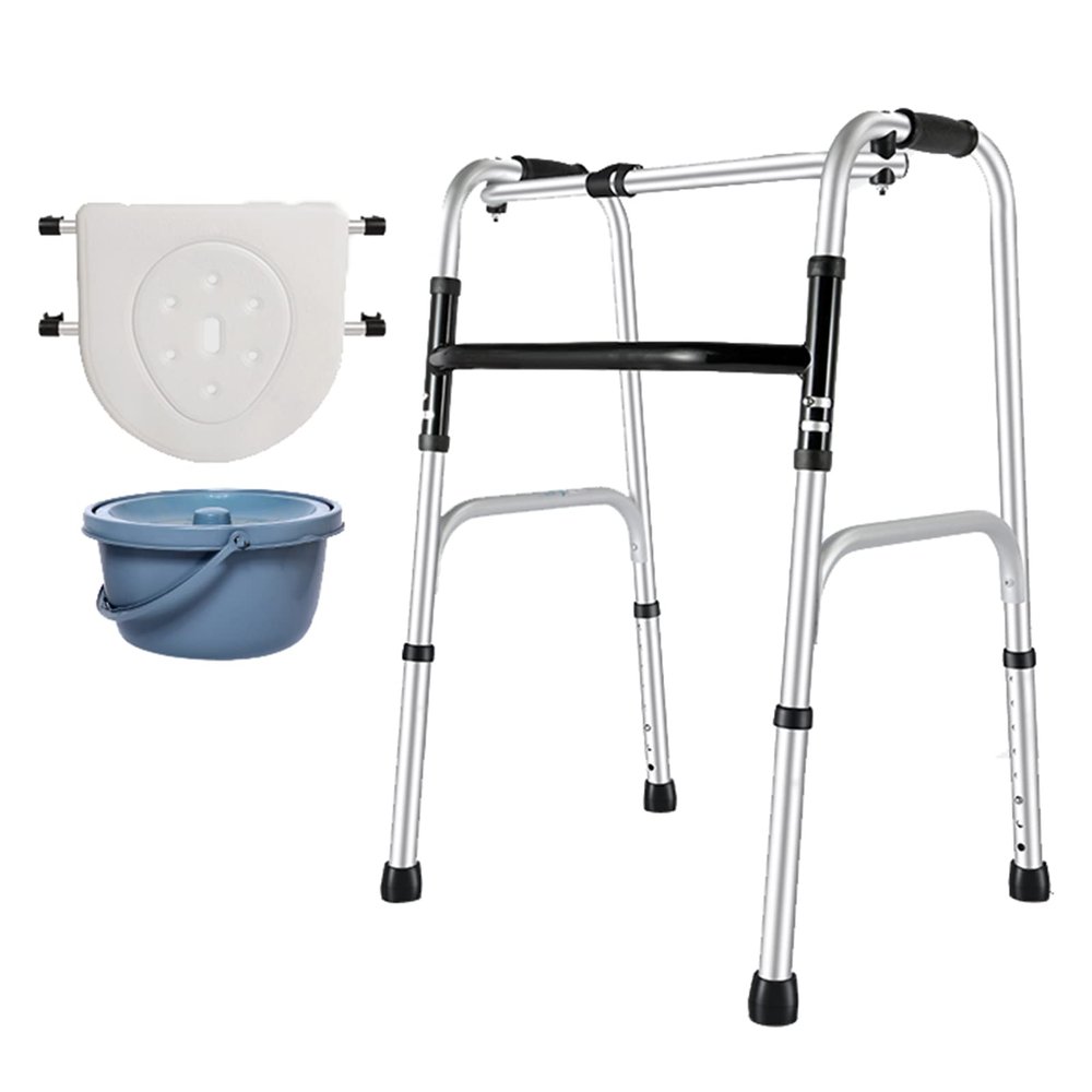 Walking Frame Walkers for Seniors Lightweight Folding Mobility Frame Elderly Walking Aid Rollator Walker for Elderly Adjustable Disability Aids Walkers Senior Upright Walker,L