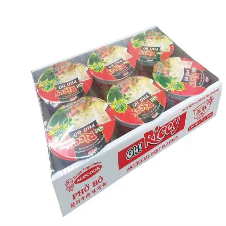 Ricey Pho Noodles Beef Flavour 71g (Pack of 6) Boxed Slamtech