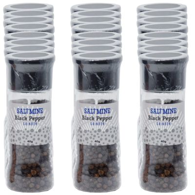 6x Saltmine Grinder - Black pepper- 100g
