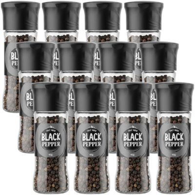 12 x Saltmine Black Pepper Grinder 40g