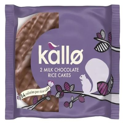 Urban Wellbeing, Kallo Belgian Milk Chocolate Rice Cake Thins Two Pack (Pack of 30 x33g), Gluten Free