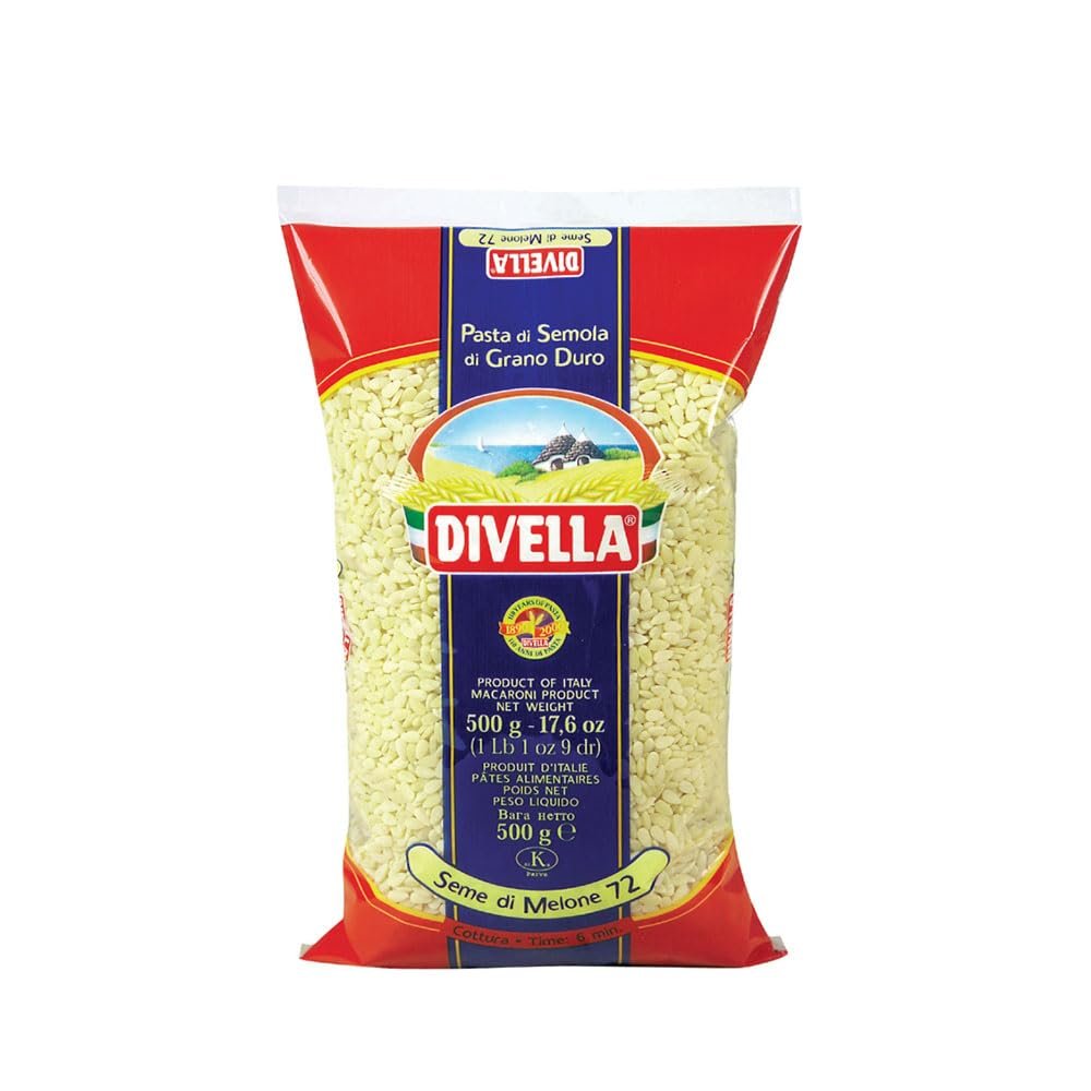 Pastificio Divella Pasta Semi Di Melone - Mellone Seeds Pasta (1 x 500g) - Ideal For Soups