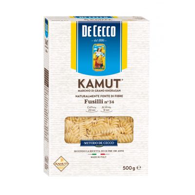 Pastificio De Cecco Fusilli With Kamut Wheat Khorasand Source Of Fiber Naturally nickel free (1 x 500g)