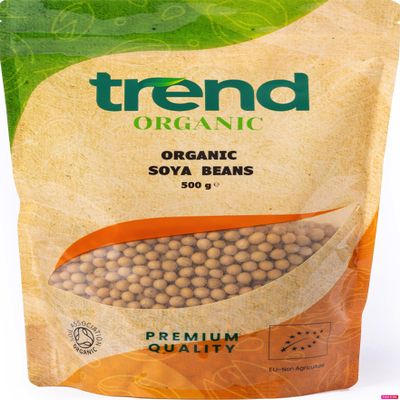 Trend Organic Soya Beans, 500g - Ideal for Curries, Stir-fries, and Soups., Rich in Protein, Dietary Fibre, Vitamins and Minerals, Certified Organic, Vegan, Non-GMO, No Perservatives or No Additives