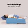 Toddler Shampoo Chair, Sturdy Plastic Scalable Laying Board Kids Shampoo Chair Non Slip Foot Pad Unique Headrest Removable Basin Toddler Hair Washing Chair with Handrails (Blue) view 3