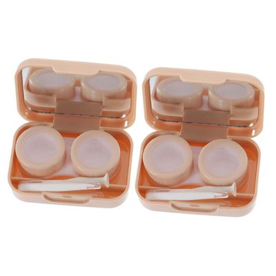COLLBATH 2 Sets Portable Contact Lens Box Case Lens Holder for Organizer Travel Carrying