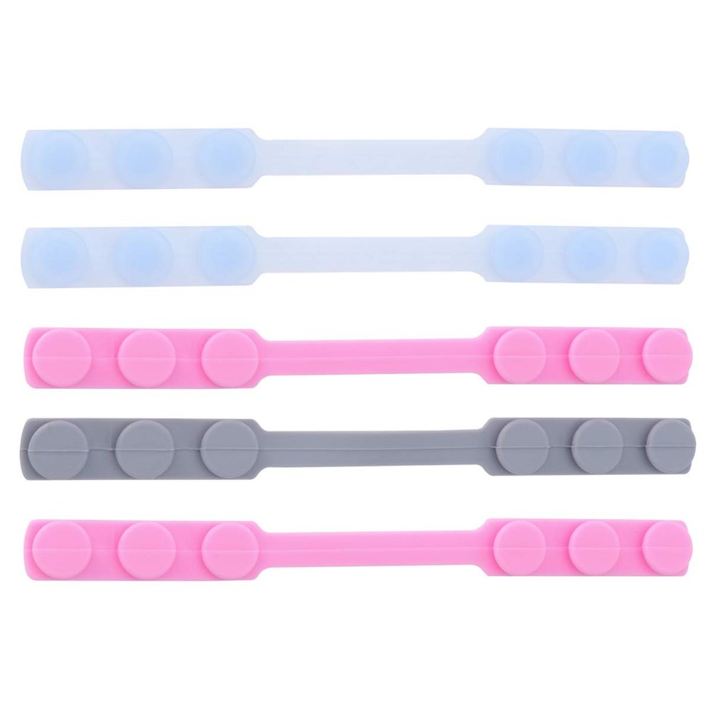 HAPINARY 5pcs Silicone Earmuffs Reusable Hooks Adjustable Extenders for Ear Comfortable Accessory for Daily Use Random Color