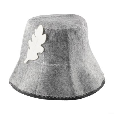 Felt Sauna Hat for Bath House, Comfortable Fit, Adjustable Strap, and Resistant (grey)