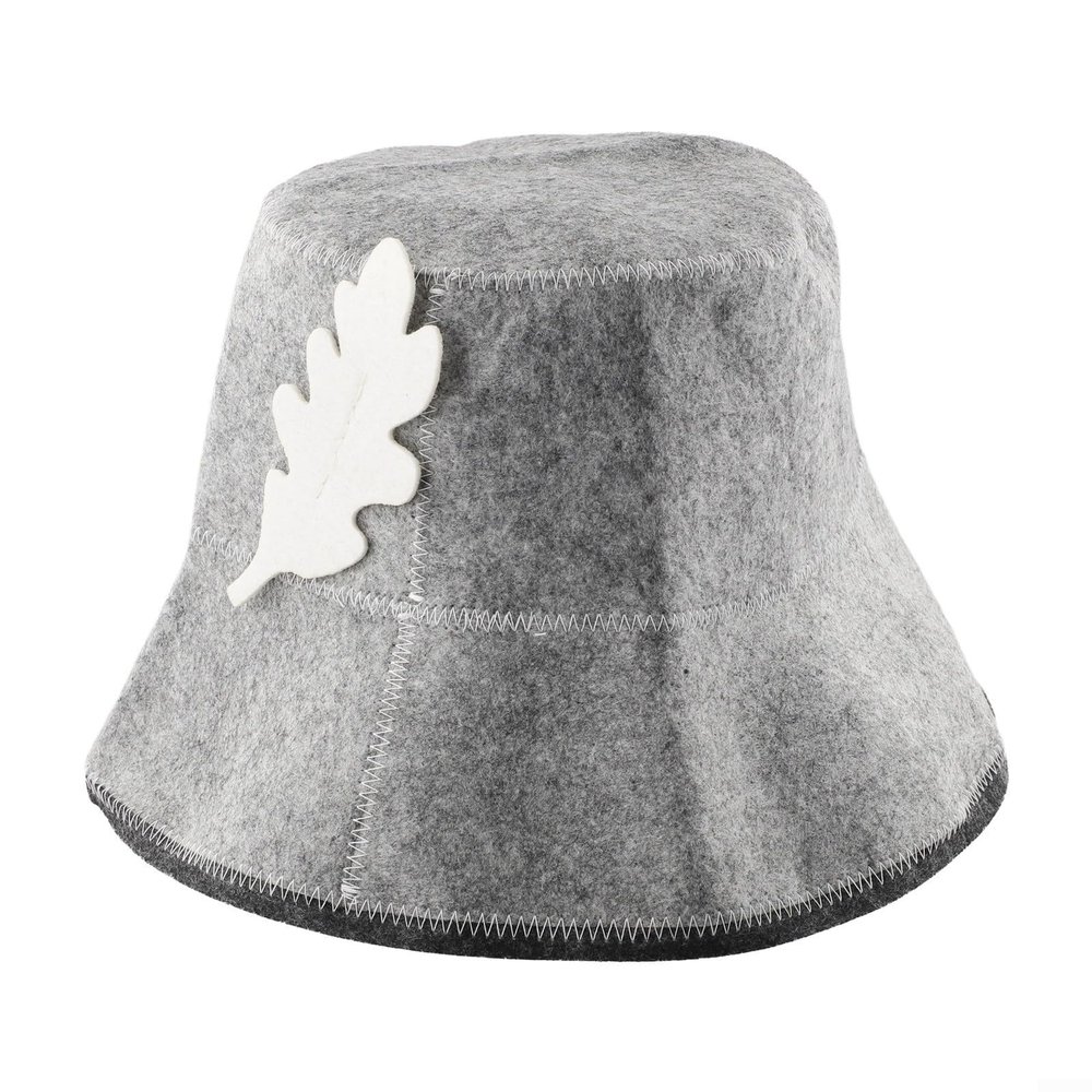 Felt Sauna Hat for Bath House, Comfortable Fit, Adjustable Strap, and Resistant (grey)