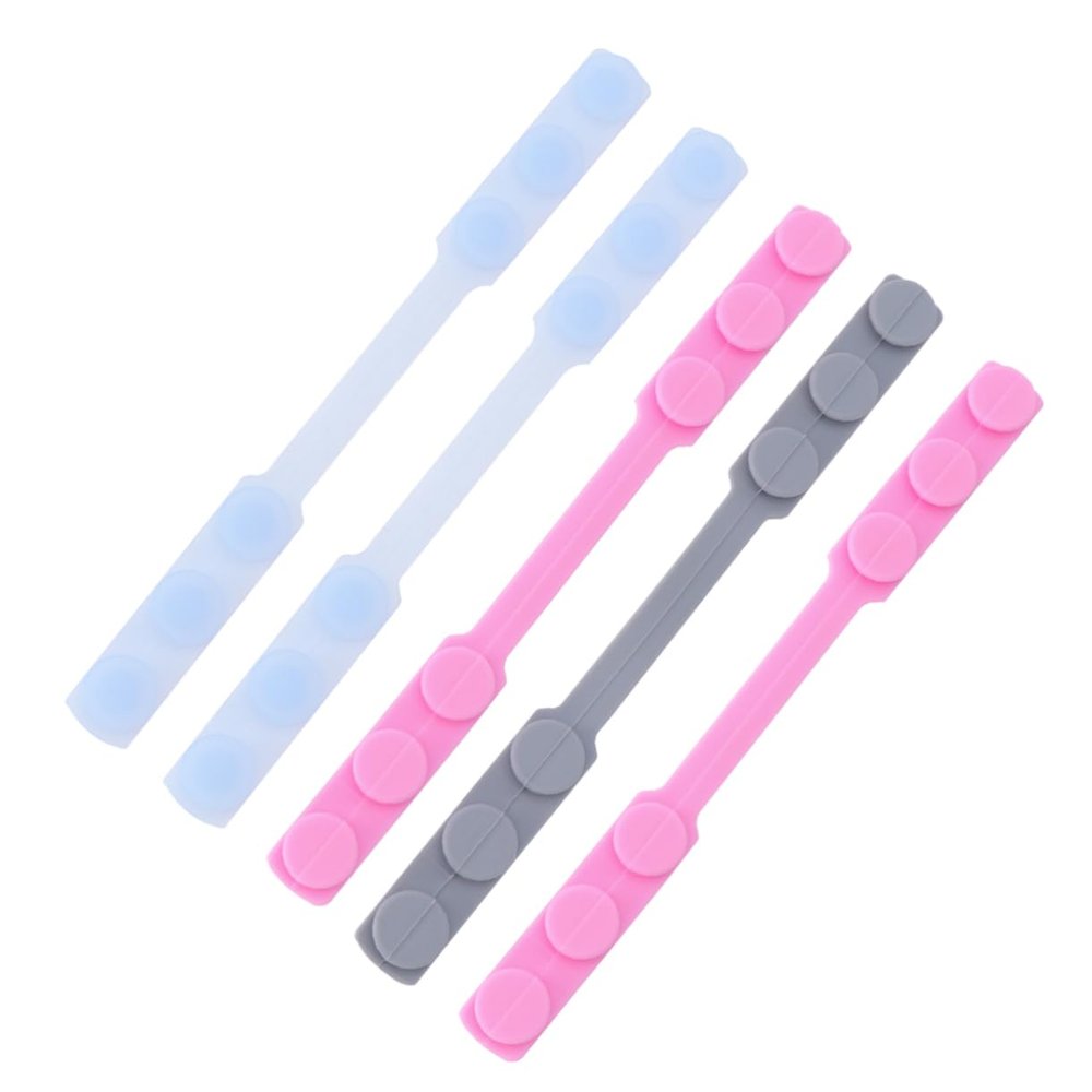 SEWOART 5pcs Adjustable Mask Extension Buckle Hooks Silicone Reusable Non-Slip for Small Faces with Anti-Strangulation Feature Random Color