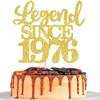SYKYCTCY 1 Pack Legend Since 1976 Cake Topper Glitter Happy 50th Birthday Cake Pick 50 Fabulous Cake Decorations for Cheers to 50th Birthday Wedding Anniversary Party Supplies view 1