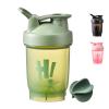 chongning Protein Shaker Bottle with Mixing Ball, 350ml Protein Powder Shaker Bottle, Leakproof Flip On Lid, Sports Gym Supplement Shaker Cup, Mini Water Bottle for Protein Shakes, BPA Free (Green) view 1