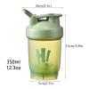 chongning Protein Shaker Bottle with Mixing Ball, 350ml Protein Powder Shaker Bottle, Leakproof Flip On Lid, Sports Gym Supplement Shaker Cup, Mini Water Bottle for Protein Shakes, BPA Free (Green) view 2
