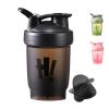 chongning Protein Shaker Bottle with Mixing Ball, 350ml Protein Powder Shaker Bottle, Leakproof Flip On Lid, Sports Gym Supplement Shaker Cup, Mini Water Bottle for Protein Shakes, BPA Free (Black) view 1