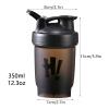 chongning Protein Shaker Bottle with Mixing Ball, 350ml Protein Powder Shaker Bottle, Leakproof Flip On Lid, Sports Gym Supplement Shaker Cup, Mini Water Bottle for Protein Shakes, BPA Free (Black) view 2