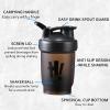 chongning Protein Shaker Bottle with Mixing Ball, 350ml Protein Powder Shaker Bottle, Leakproof Flip On Lid, Sports Gym Supplement Shaker Cup, Mini Water Bottle for Protein Shakes, BPA Free (Black) view 4