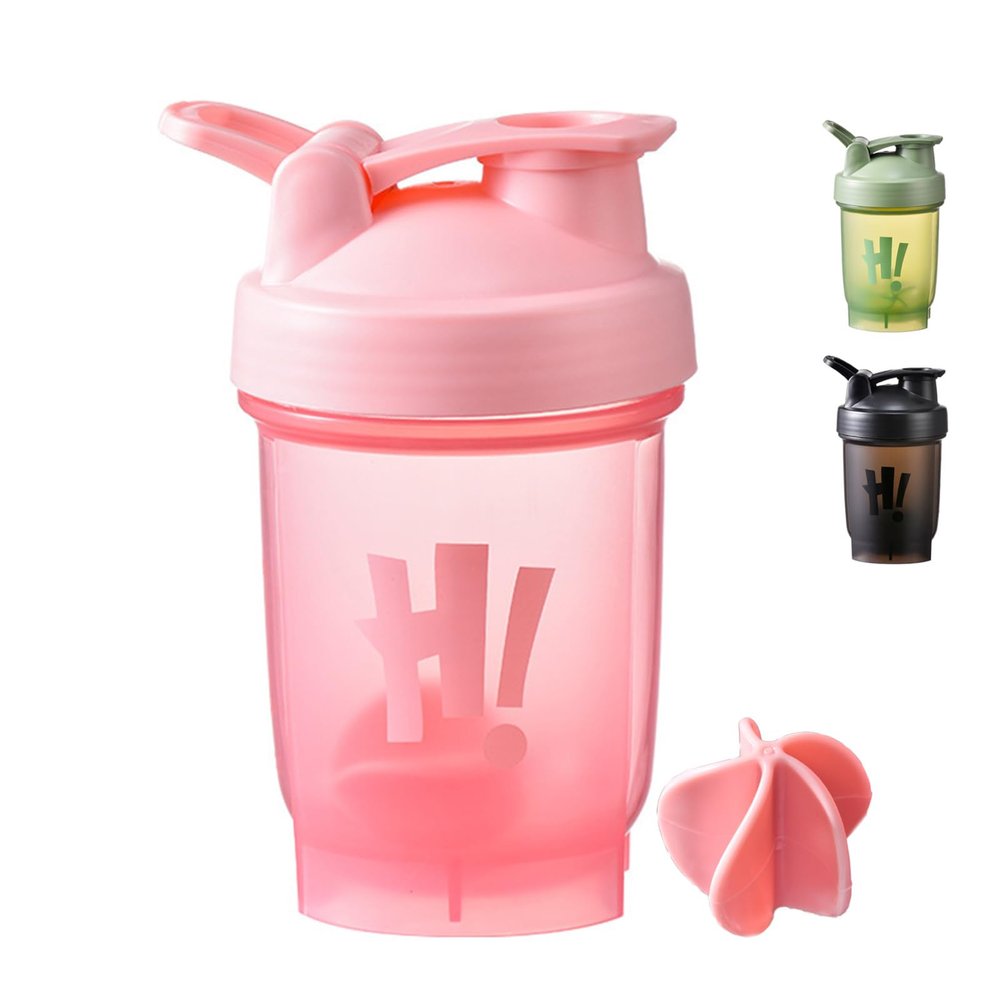 chongning Protein Shaker Bottle with Mixing Ball, 350ml Protein Powder Shaker Bottle, Leakproof Flip On Lid, Sports Gym Supplement Shaker Cup, Mini Water Bottle for Protein Shakes, BPA Free (Pink)