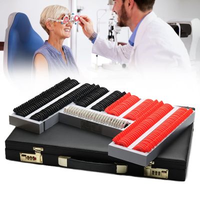 Naturalpowev 266 Piece Trial Lens Set Optometry Equipment Optical Trial Lens Set, Lens Aperture 26mm, Use for Optometrists, Vision Testers, Includes Leather Password Box