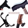 Walking Stick with Stable Quad Cane Base, Brown Adjustable Height Stand Assist Walking Cane for Seniors, Elderly, Disabled view 4