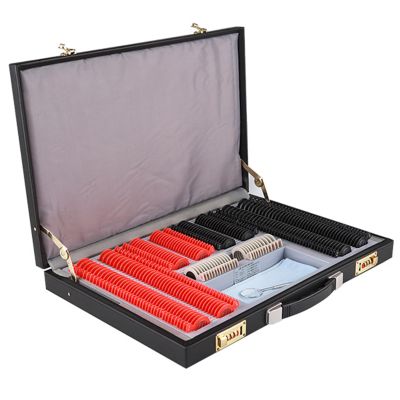 Naturalpowev 266pcs Optical Trial Lenses Set, Plastic Rim Ophthalmic Lenses, Password Lock, Optical Kit for Optical Shops, Optometry Training Centers