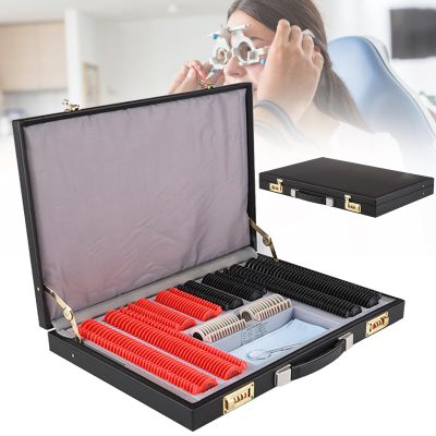 Naturalpowev 266 Trial Lens Set Optometry Equipment Optical Trial Lens Set, Trial Lens for Optics Shops, Optometrists Training Centers, Leather Password Box