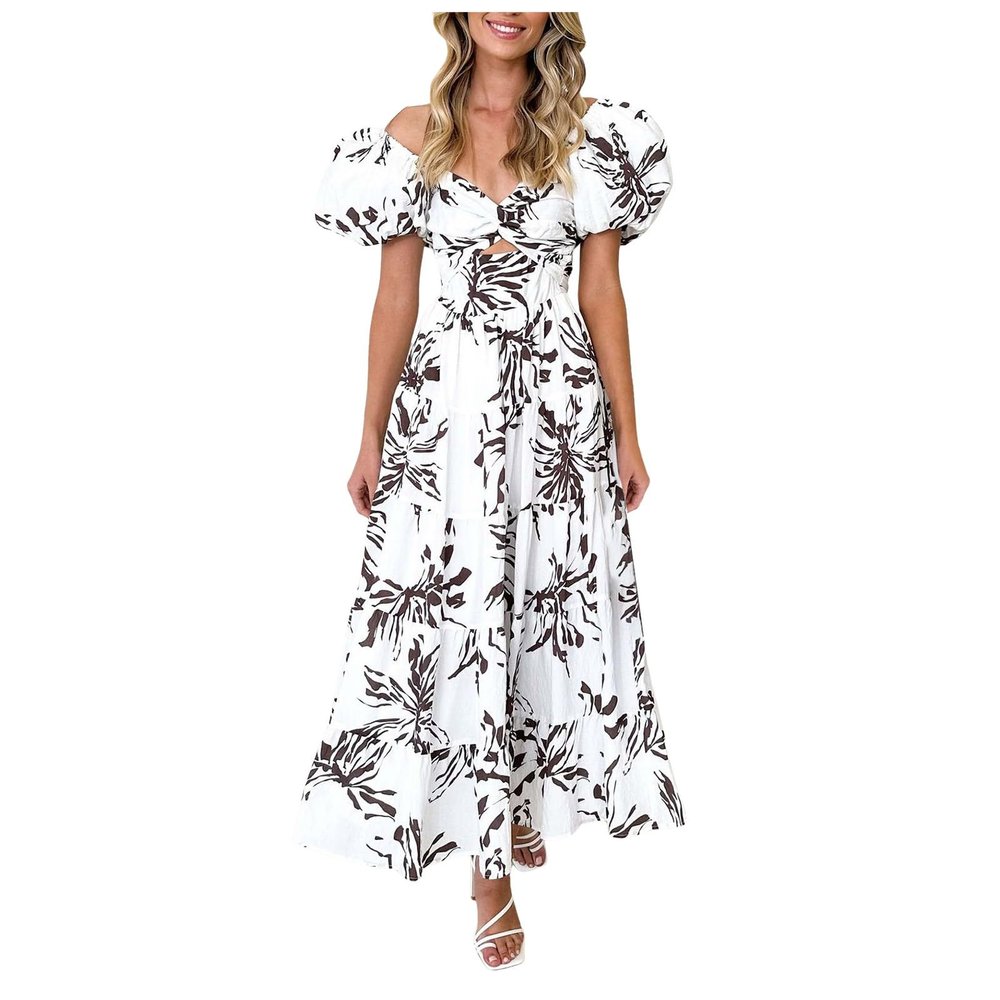 WILLBEST high Neck Dress for Women Black Dresses Summer Clothes Light Dress for Woman Linen wrap Tube Tops Ruffle Hem Office Casual Business Flowy Trendy Linen Wedding Guest Puff Sleeve