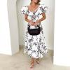 WILLBEST high Neck Dress for Women Black Dresses Summer Clothes Light Dress for Woman Linen wrap Tube Tops Ruffle Hem Office Casual Business Flowy Trendy Linen Wedding Guest Puff Sleeve view 3