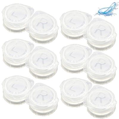 Keuyeo 6pcs Simple Contact Lens Case Box Eyewear Accessories Cute Travel Box Container for Lenses