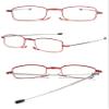 ABETOS Folding Reading Glasses Men Women Metal Pocket Foldable Readers with Flip Case Blue Light Blocking Portable Mini Glasses for Reading, Red+1.0 view 3