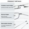 ABETOS Folding Reading Glasses Men Women Metal Pocket Foldable Readers with Flip Case Blue Light Blocking Portable Mini Glasses for Reading, Red+1.0 view 4
