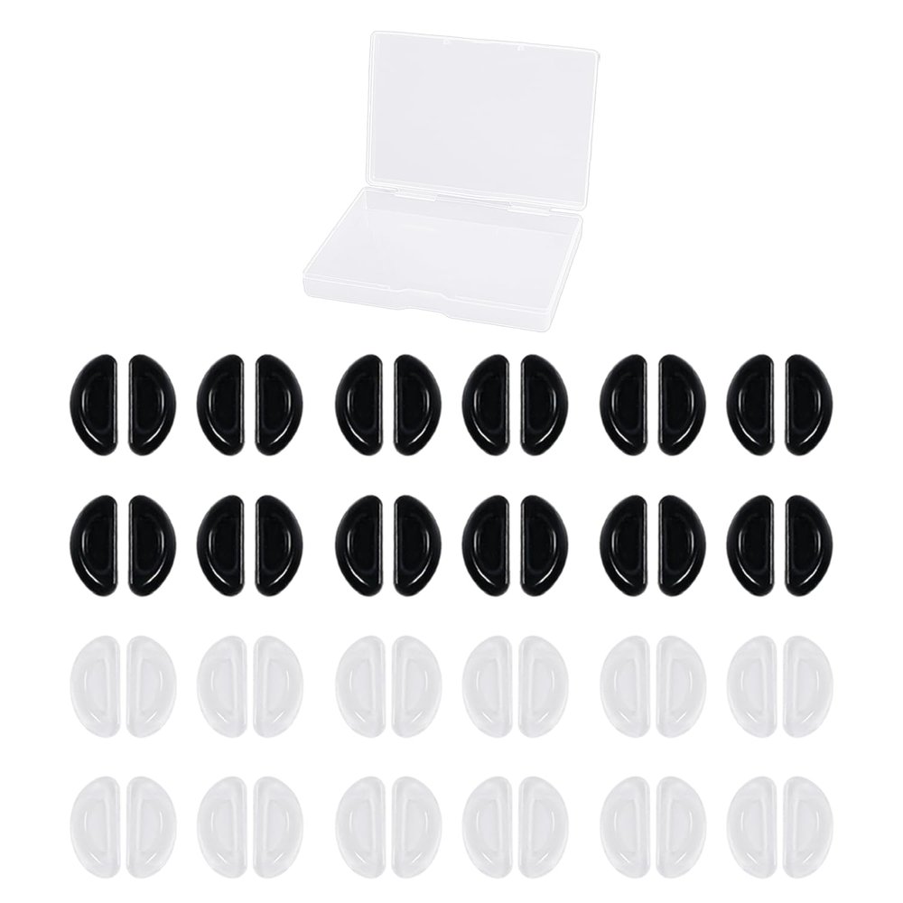 24 Pairs of Glasses Nose Pads, 1 Storage Box, Glasses Silicone Nose Pads, Glasses Adhesive Nose Pads, Glasses Soft Nose Pads, Glasses Accessories