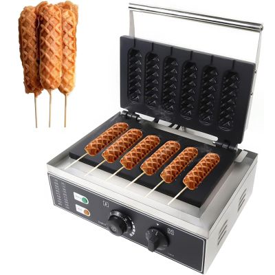 YJFEDCC Electric French Hot Dog Stick Machine, Six-Grid Crispy Machine Commercial Hot Dog Stick Milk Stick Machine, Commercial Waffle Machine
