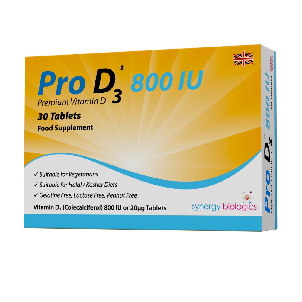Pro D3 800 IU Tablets | Premium Vitamin D3 | 30 Tablets | Gelatine Free, Lactose Free, Dairy Free, Nut Free | Suitable for Vegetarians, Halal & Kosher Diets | Made in The UK