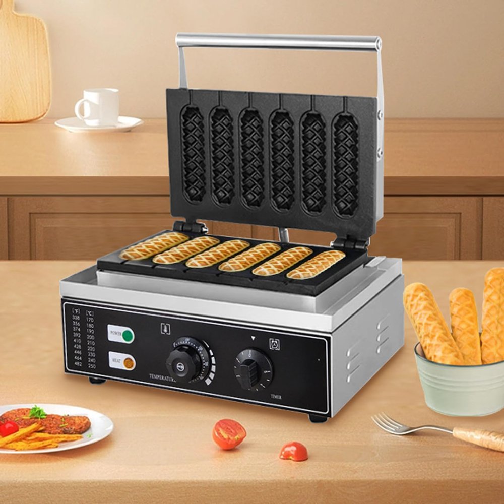 YJFEDCC Commercial Five-Grid Corn Stick Crispy Machine, Desktop Dog Stick Machine, Electric Hot Dog Stick Machine, Barbecue Oven