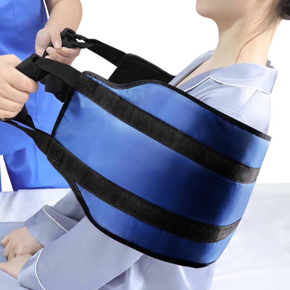 [] 110cm Patient Transfer Sling, Extra Wide, Bed Transfer Care Sling for Disabled, Elderly, Geriatric, Injured People, Safe to Move from car, Wheelchair, Bed (Blue, Extra Wide)