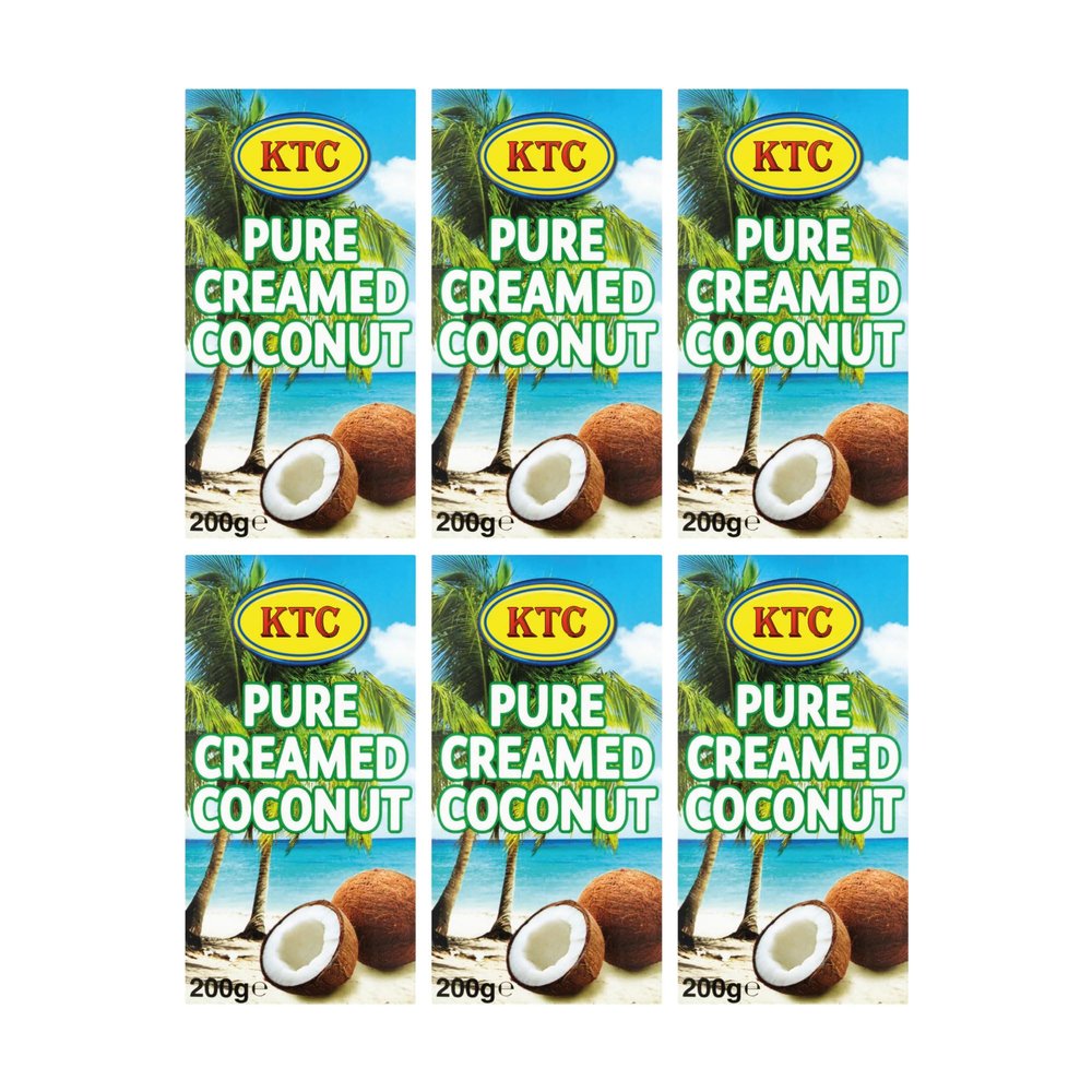 Creamed Coconut 200g x 6 | Natural Coconut Flavor | Perfect for Cooking and Baking | Bulk Pack for Restaurants and Families | Rich and Creamy Texture | Long Shelf Life