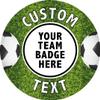Cakeshop Round Personalised Edible Cake Topper With Grass Football Pitch Border | Personalise Custom Image & Name | For Birthdays & Celebrations | Multiple Shapes & Sizes | Icing & Wafer Paper Options view 2