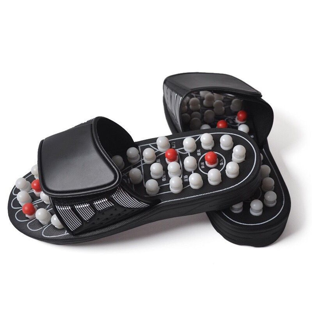Acupressure Foot Massager sandals, Stress Relief Acupuncture Stimulation Sandals, Non-Slip Acupressure Slippers Shoes, Gift for Men Women Parent(White,6 UK)