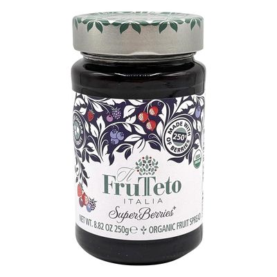 il Frutteto Italia 100% Superberries with aai. Organic fruit spread. Pack of 6 jars. MADE IN TUSCANY only with fruit. No Added Refined Sugar. No Preservatives.