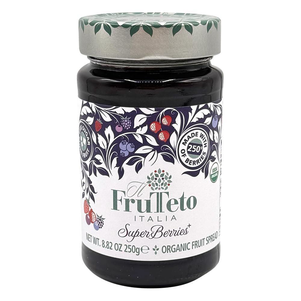 il Frutteto Italia 100% Superberries with aai. Organic fruit spread. Pack of 6 jars. MADE IN TUSCANY only with fruit. No Added Refined Sugar. No Preservatives.