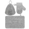 COLLBATH Felt Sauna Hat and Glove Set for Men and Women Breathable Sauna Cap with Cushion Grey Protective Hair Cover for Steam Bath view 1